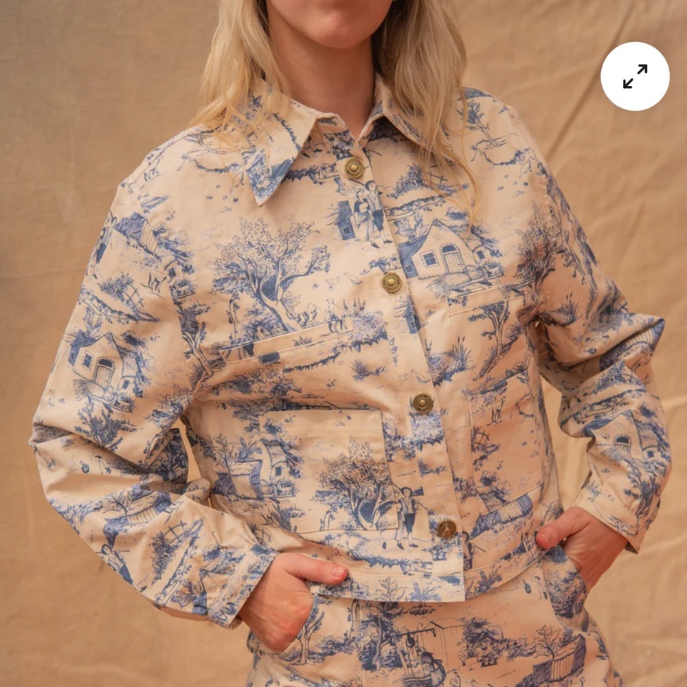 Sonderhaus Amelie Jacket in Blue Toile